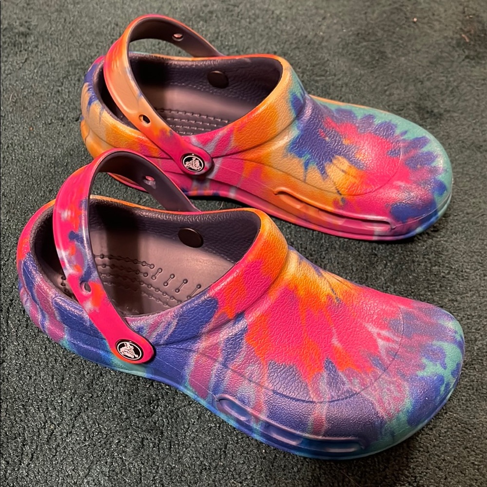 Vibrant Tie-Dye Closed Crocs